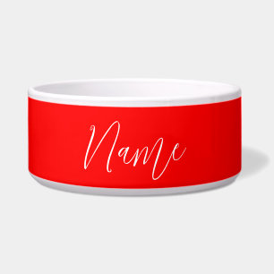 Écuelle Écriture manuscrite Nom élégant Couleur rouge Plai