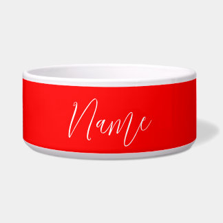 Écuelle Écriture manuscrite Nom élégant Couleur rouge Plai