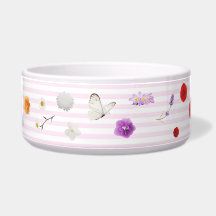 Eetbak Hond Vlinders and Bloemen