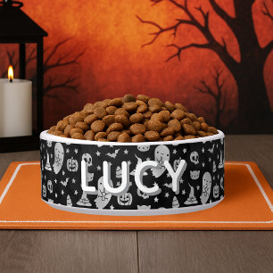 Écuelle Éffrayant Cute Halloween Motif Nom personnalisé Ch