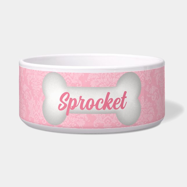 Écuelle Élégance classique en rose pour animaux (Devant)