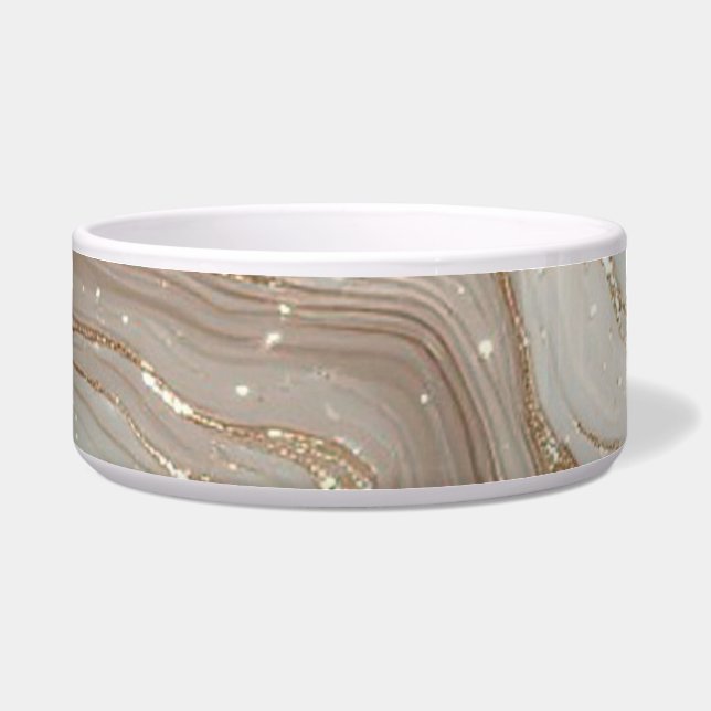 Écuelle Elegant Beige Marble Background With Gold Glitter (Devant)