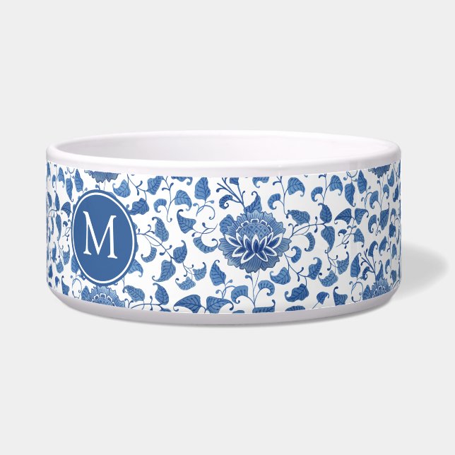 Écuelle Élégant Motif de poterie chinoise bleu et blanc (Devant)