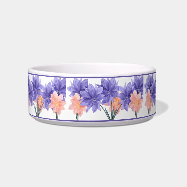 Écuelle Élégant Purple Rose Fleur Motif Floral Chien Chat (Devant)