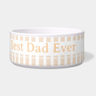 Écuelle Élégant rayé Meilleur Papa Personnalisé