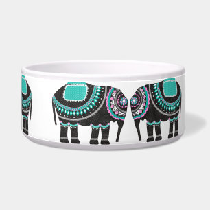 Écuelle Éléphants Indiens Ornés Design Chien Chat Mignon