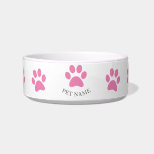 Écuelle Empreinte de patte animal de compagnie rose mignon