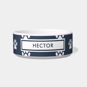 Écuelle empreinte de patte animal marine moderne bleu mari