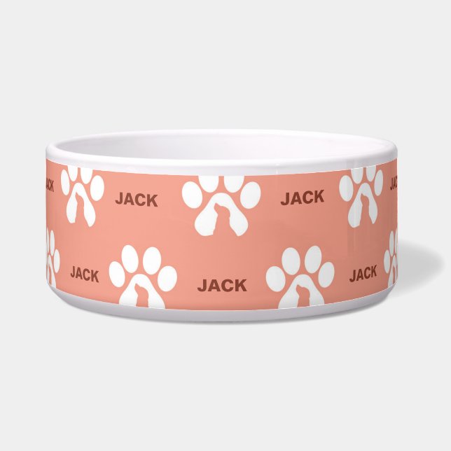 Écuelle Empreinte de Patte Chien Personnalisé (Devant)