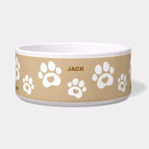 Écuelle Empreinte de patte de chien Brown à deux tons Bol 