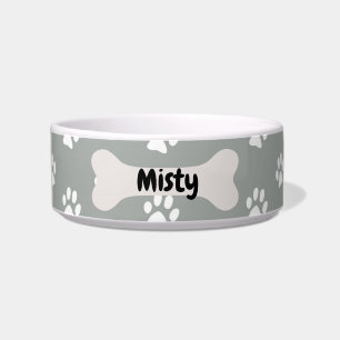Écuelle Empreinte de patte de chiot gris personnalisé