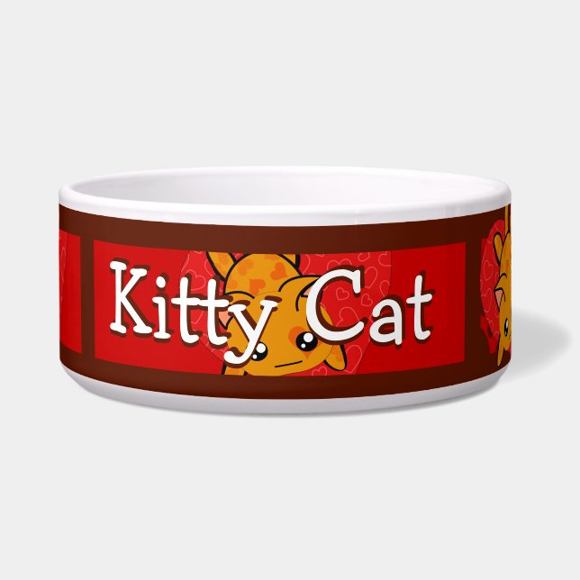 Écuelle Empreinte de patte Personnalisé Kitty Cat Bowl (Devant)