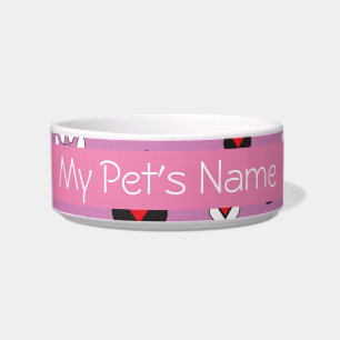 Écuelle Empreintes de pattes avec Coeurs céramique Pet Bow