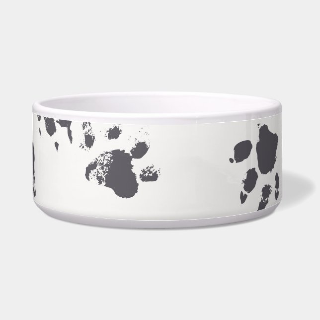 Écuelle Empreintes Paw : Chien Monochrome Sans Seamless. (Devant)