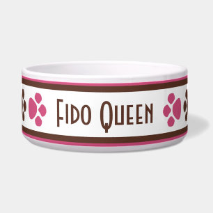 Écuelle Et fuchsia cuvette de chien personnalisée par