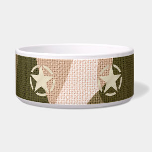 Écuelle Étiquette sur le style de camouflage Burlap