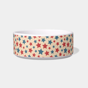 Écuelle Étoiles rouges et bleues, 4 juillet, fond beige