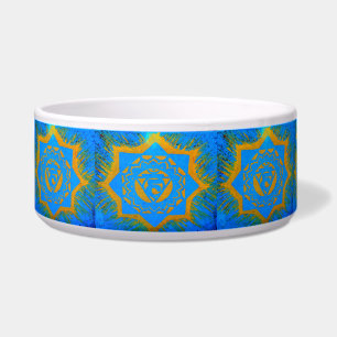 Écuelle étoiles tantric d'or sur le bleu