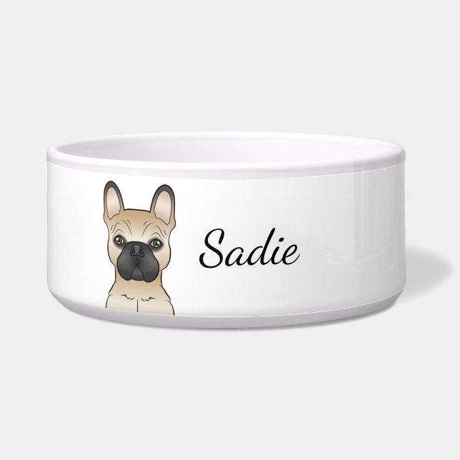 Écuelle Faon avec masque noir Bouledogue français chien &  (Devant)