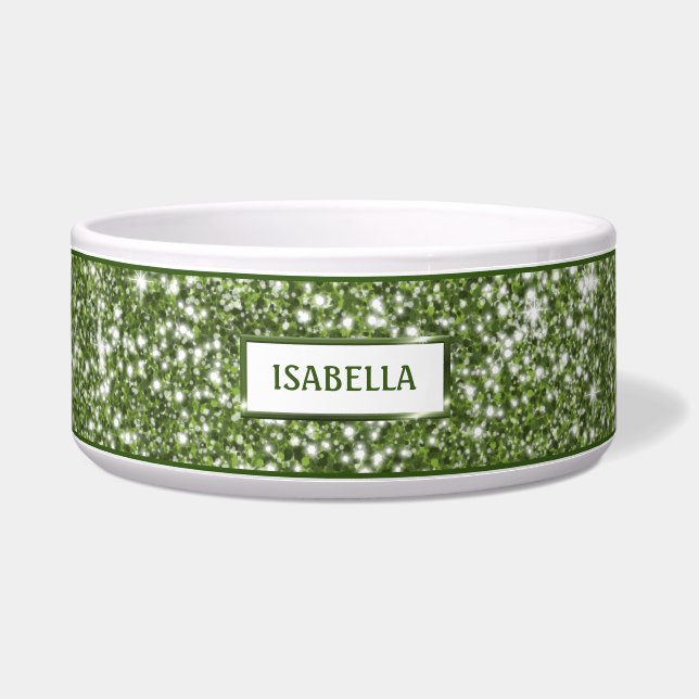 Écuelle Faux Green Parties scintillant Texture Look Avec N (Devant)