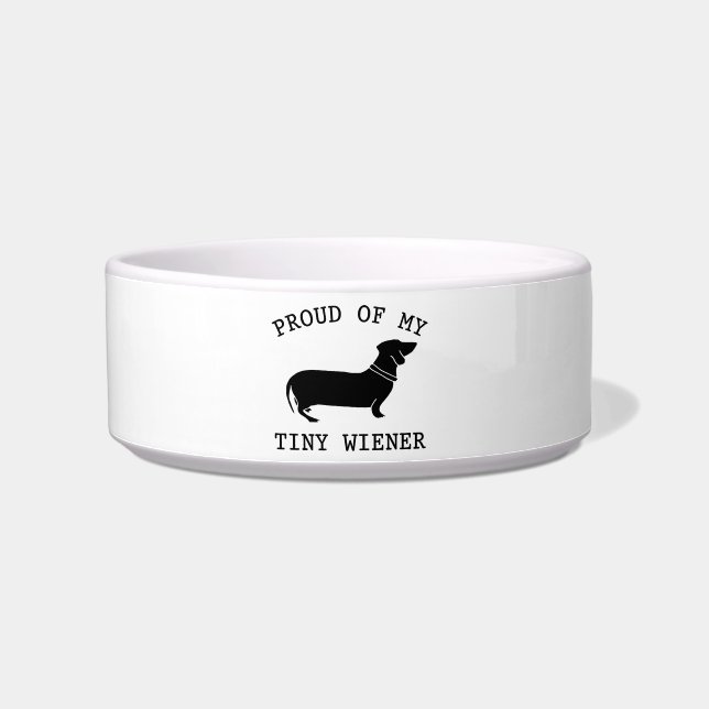 Écuelle Fier de mon petit teckel drôle Citation Funny Dach (Gauche)