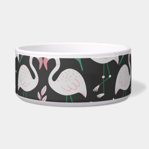 Écuelle Flamant rose motif transparent blanc sur arrière -