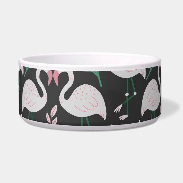Écuelle Flamant rose motif transparent blanc sur arrière - (Devant)