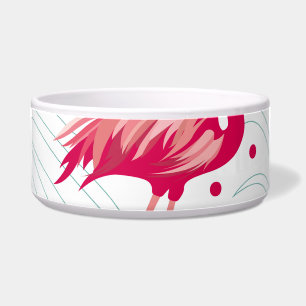Écuelle Flamingo tropical et feuille, motif d'été.