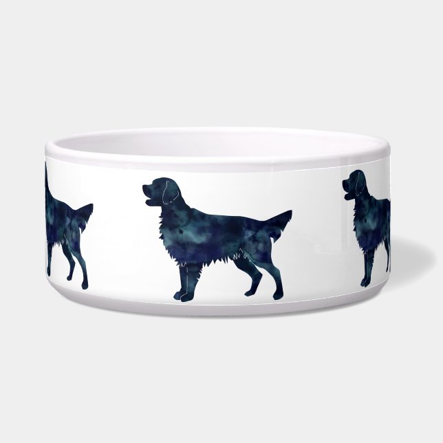 Écuelle Flat coated Retriever Black Watercolor (Devant)