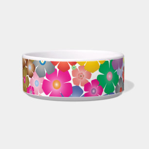 Écuelle fleur arc-en-ciel fleur fleur chat bol de nourritu