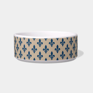 Écuelle Fleur de Lis Motif, Royal French Blue sur Crème