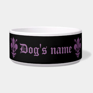 Écuelle Fleur de lis violet sur noir