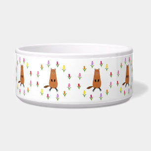 Écuelle Fleurs de marmotte et de tulipe mignonnes