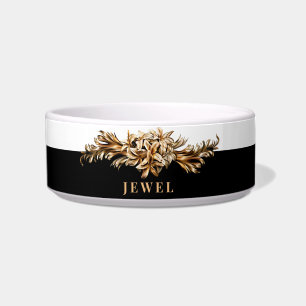 Écuelle Fleurs d'or de luxe personnalisées Élégant Classy
