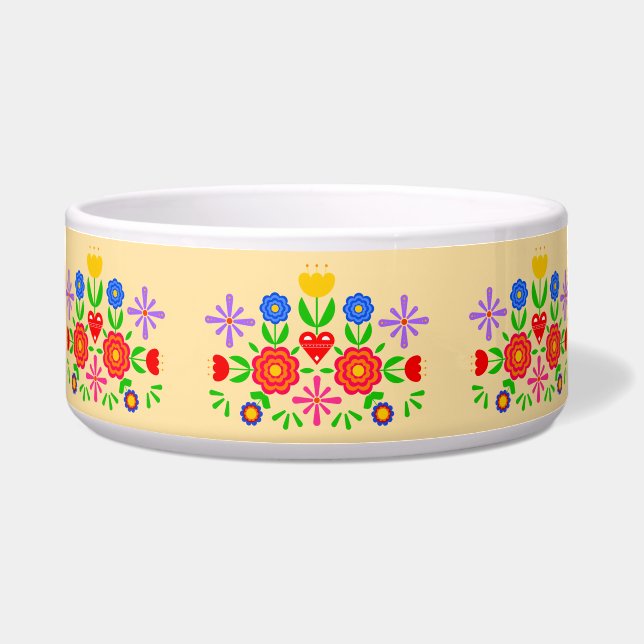 Écuelle Fleurs motifs folkloriques (Devant)