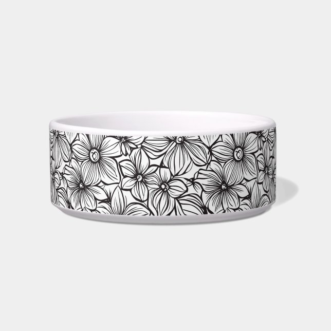Écuelle Fleurs Noir Blanc (Devant)