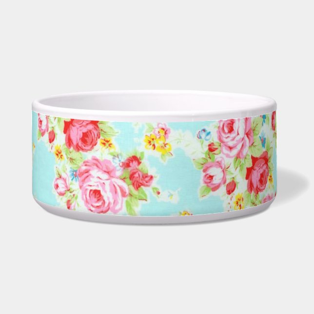 Écuelle Fleurs roses minables bleues de roses floraux (Devant)
