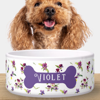 Écuelle Fleurs Violettes Personnalisées