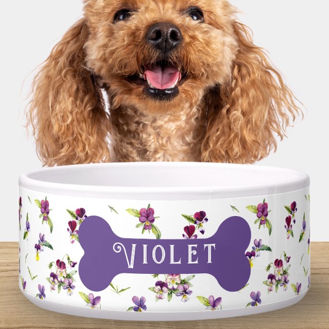 Écuelle Fleurs Violettes Personnalisées (Créateur téléchargé)