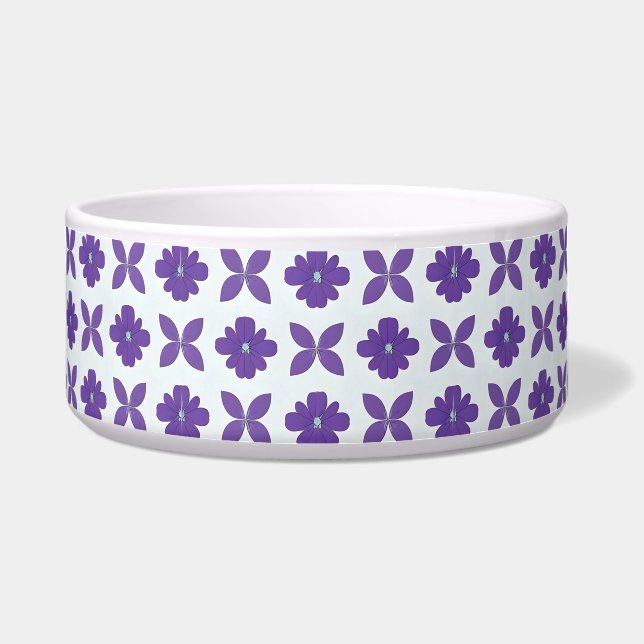 Écuelle Fleurs violettes sur fond clair (Devant)