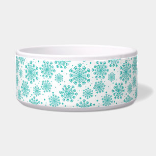 Écuelle Flocon de neige Turquoise sur blanc avec motif emp