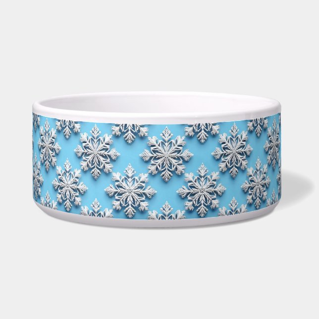 Écuelle Flocons de neige 3d bleus (Devant)
