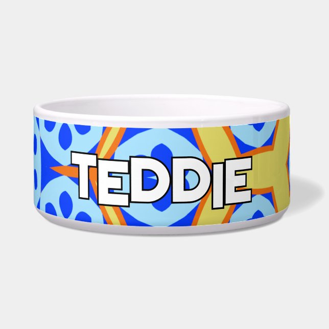 Écuelle Floral bleu et jaune (Devant)