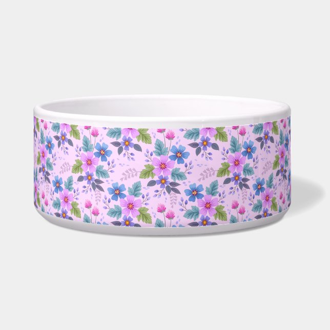 Écuelle Floral rose Motif violet fleurs (Devant)
