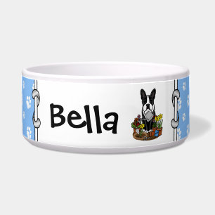 Écuelle Flower Gardener Boston Terrier (noir) mignon chien