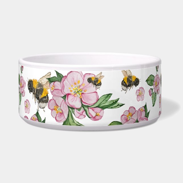 Écuelle Flower pomverger avec abeilles aquarelle timon (Droite)