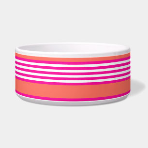 Écuelle Fuchsia et corail vivant cinq bandes motif