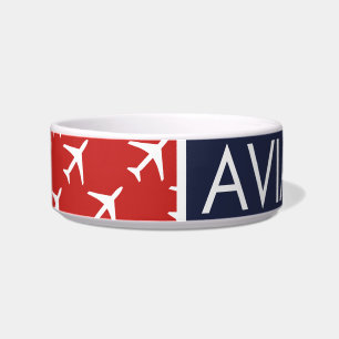 Écuelle Funky White Plane Avion Pilote Aviation