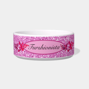 Écuelle Furshionista Rose Faux Paillettes Animal de Compag