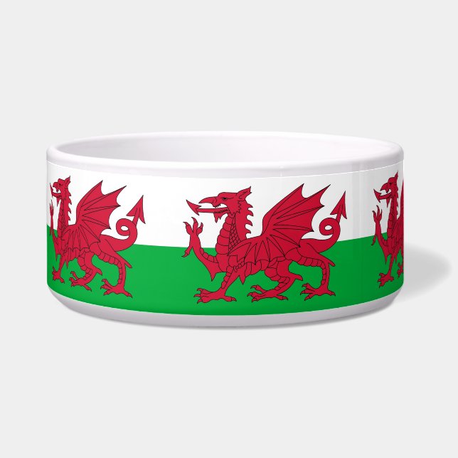 Écuelle Galles Drapeau Pet Bowl (Gauche)